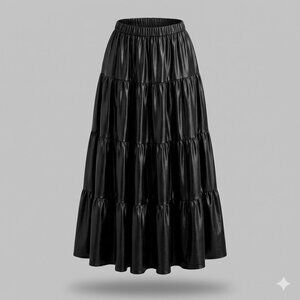Philosophy Black Tiered Maxi Skirt Women's Size XS